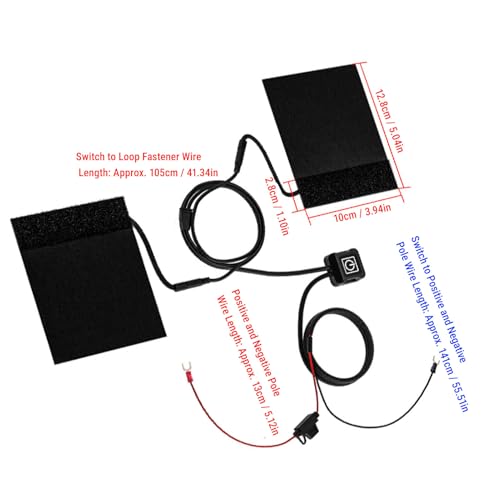 Zunate Heated Grips Cover with 3 Adjustable Heat Settings, Rapid Heating Motorcycle ATV Handlebar Sleeve for Cold Weather with IP67 Rating Control