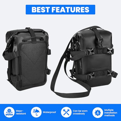 HOMIEE Motorcycle Saddle Bag 8L Waterproof Motorcycle Side Frame Bag Crash Bar Bag with Shoulder Strap