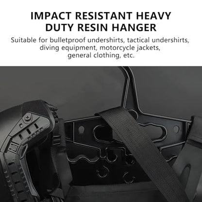 YOZWOO Sturdy Hanger Heavy Duty Standard Hanger Load Capacity Durable High Impact Resin for Body Armor Sturdy Police Military Gear Scuba Survival Equipment (Black) - color: Black