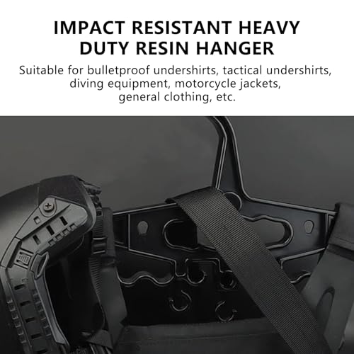 YOZWOO Sturdy Hanger Heavy Duty Standard Hanger Load Capacity Durable High Impact Resin for Body Armor Sturdy Police Military Gear Scuba Survival Equipment (Black) - color: Black