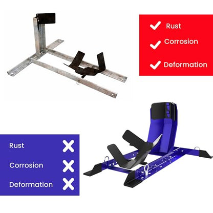 GRAND PITSTOP Universal Wheel Chock for Motorcycle Stand for Trailer Completely Adjustable Detachable Foldable Wheel Chock (Blue)