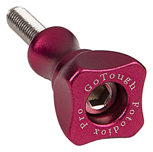 Fotodiox GoTough 25mm Red Metal Thumbscrew Compatible with GoPro HERO3, HERO3+, HERO4, HERO5, HERO6, HERO7 2-Prong Mounting System Pro - color: Red, size: Short