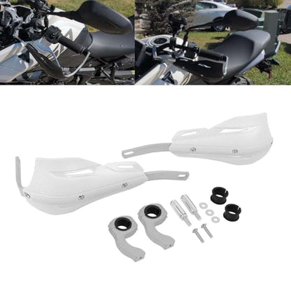 7/8" 22mm and 1 1/8" 28mm Handguard Motorcycle Handlebar Brake Lever Protection Hand Guards Replacement for Motorbike ATV Motocross Supermoto Racing Dirt Pit BIK(White) - color: White