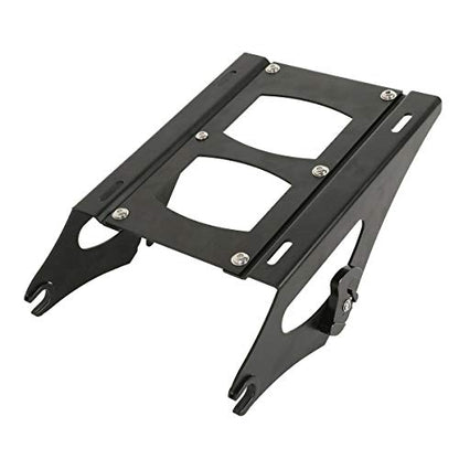 TCMT 13.7" King Motorcycle Trunk Backrest Pad Two Up Mounting Rack Fit For Harley 2014-2025 Touring CVO Road King Road Glide Street Glide Electra Glide Pack - color: Style B Black 2 Up Rack#2