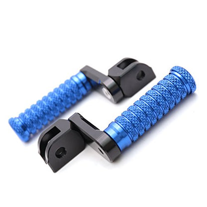 MC MOTOPARTS POLE Blue CNC 40mm Extension Riser Front Foot Pegs Compatible with YZF R3 2015-2017 - color: Blue, size: 40 mm Extension