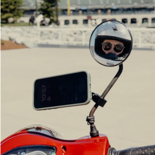 Peak Design Mobile Motorcycle Mirror/GPS Phone Mount, Non-Charging, SlimLink Mounting, Rigid Arm, Fits Mirror Stems or Accessory Bars (7/8"-1 1/8" Diameter), Vibration Isolator, Motorcycle Phone Mount