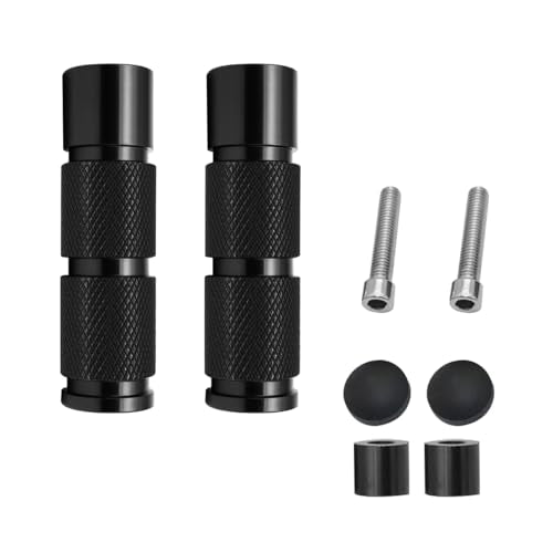2PCS Motorcycle Foot Pegs, Aluminum M8 CNC Motorbikes Passenger Pedals Footrests, Motorbicycle Rearsets Footpeg Accessories, Universal for 8mm Install Hole Bicycle Dirt Bike (Black) - color: Black