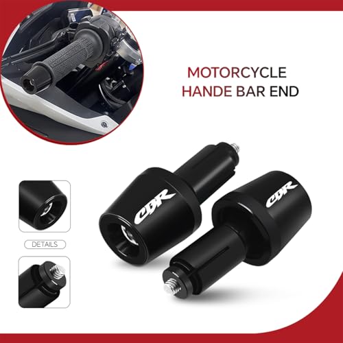 MFGZD Motorcycle Bar Ends Plug,CNC Aluminum Alloy Handlebar Ends Grips Plug For Honda CBR1000RR CBR650R CBR600RR CBR500RR CBR400RR CBR650F CB650R CB650F CBR250R CBR600 F1/F2/F3/F4 CRF1000L - size: For CBR Black