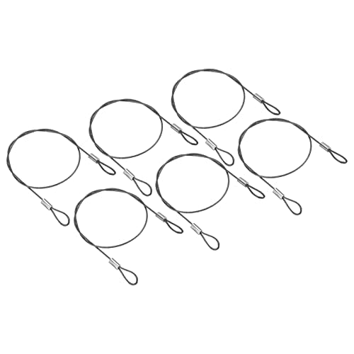 PATIKIL 16 Inch Safety Security Cable Wire, 6 Pack Stainless Steel 40cmx1.5mm Stage Lights Rope with Double Loop for DJ Lighting Luggage Lock - size: 40cmx1.5mm