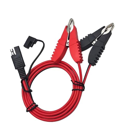 3.2FT 12V 14AWG Alligator Butterfly Clip to SAE Connector, Battery Charging Wire for Car Solar Power, Quick Release Adapter Extension Cable with Clamp, Fit for Car, Motorcycle (ButterflyClip) - size: ButterflyClip