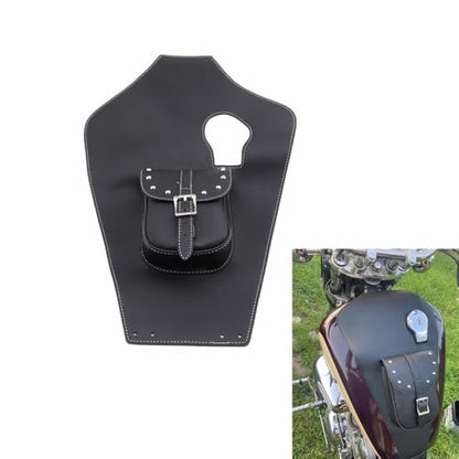 Motorcycle Black Artificial Leather Tank Cap Panel Bag For Yamaha Virago 750 XV750 XV1100