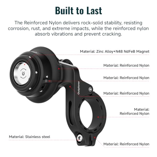 Quick Launch Magnetic Motorcycle Phone Mount QB01&QU01 | Universal Interface, Anti-Vibration Handlebar Bracket, Secure Lock, 360° Blind Installation - style: QB0U1