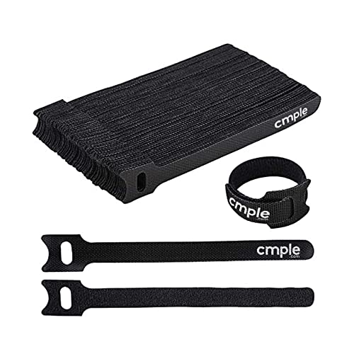 Cmple - 50PCS Reusable Cable Ties, Nylon Adjustable Cord Organizer Ties, Multi-Purpose Hook Loop Cable Management Wire Ties, 6-inch Black - color: Black