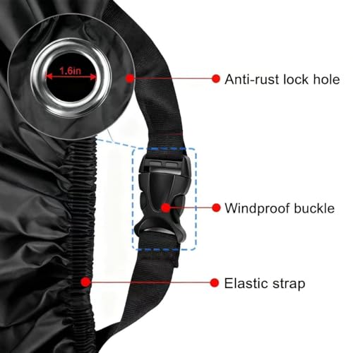 Motorcycle Cover All Season,Universal Weather Quality Waterproof Sun Outdoor Protection Scooter Shelter Tear Proof Night Reflective & Lock-Holes Storage Bag Fits up to 97" Motorcycles