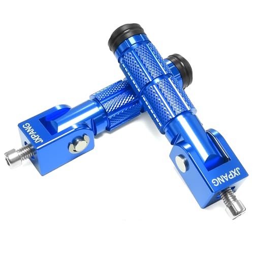 Universal Motorcycle Bicycle Folding Passenger Foot Pegs M8 Rearsets Rear Set Footrests Footpeg Foot Rest Peg Pedals For Bike Install Hole 8mm (A-ZDJT-012-Blue) - color: A-ZDJT-012-Blue