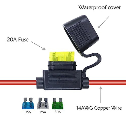 14AWG Battery Alligator Crocodile Clip to Solar Connector Extension Cable,Solar Adapter to Alligator Clips Charging Cable with Switch and Fuse(1.5M)