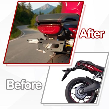 Xitomer Tail Tidy, Fender Eliminator/License Plate Holder Fit for CBR650R / CB650R 2019 2020 / CB650R Neo Sports Café 2019-2020, With LED License Plate Light, Compatible with OEM Turn Signal