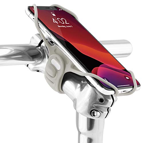 Bone Bike Tie Pro 3, Bike Cell Phone Mount for Stem, Scratch-Free Silicone Holder with Shock-Absorbing Design, Universal Cycling Phone Holder Compatible with Most Smartphones (Gray - Stem) - color: Bike Tie Pro 3 - Gray
