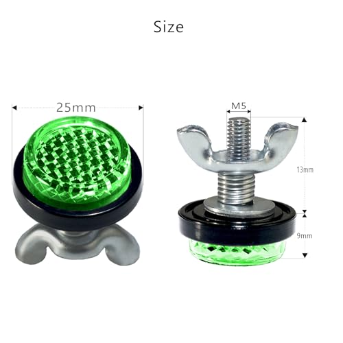Green Reflector Motorcycle License Plate Bolts and Nuts - color: Green