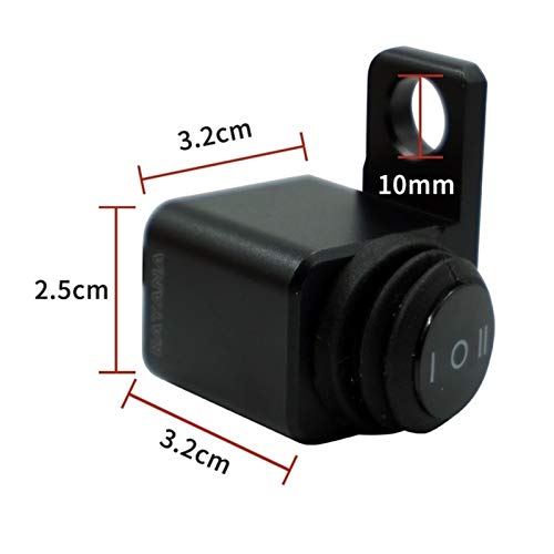 Rayana 12V Motorcycle 10mm Mirror Mount Switch Motorbike Headlight Hazard Brake Fog Lights ON-Off-ON Waterproof Switch Toggle Switch (Color : Left)