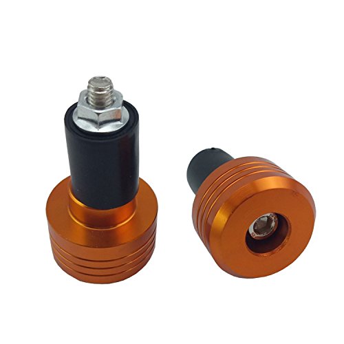 Motorcycle Handlebar Ends,7/8'' Handle Bar Slider Caps Weight Plugs CNC Aluminum (Orange) - color: Orange