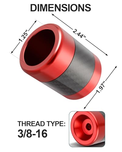 MoKitDora Motorcycle Frame Sliders Aluminum Alloy 3/8"-16 Thread for Harley 1.25" Saddlebag Guard Highway & Flat-out Crash Bar, Red - color: Red