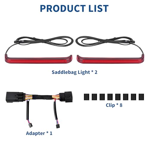 LED Saddlebag Tail Light with Running Brake Light and Sequential Turn Signal Lamp Fit for Harley Touring Street Glide Road King Road Glide Electra Glide Ultra Limited 2023.5-2025 (Red Lens) - color: 2023.5-Up Red Lens