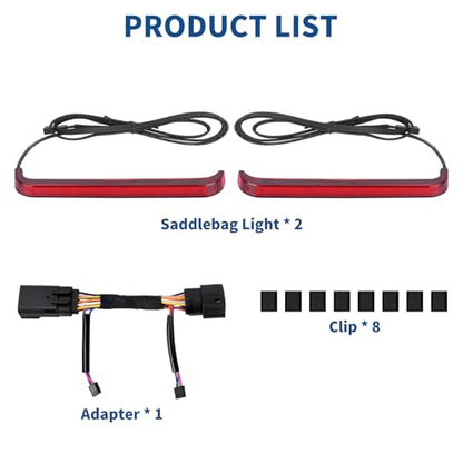 LED Saddlebag Tail Light with Running Brake Light and Sequential Turn Signal Lamp Fit for Harley Touring Street Glide Road King Road Glide Electra Glide Ultra Limited 2023.5-2025 (Red Lens) - color: 2023.5-Up Red Lens