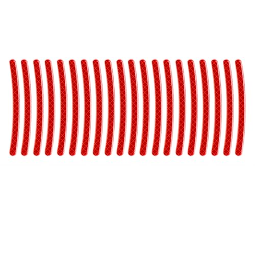 Reflective Car Wheel Rim Stickers, 20 Pcs Night Safety Warning Tape for Cars Motorcycles Bicycles, Waterproof Anti-Scratch PVC Rim Decals, High Visibility for Wheel Side (Red) - color: Red