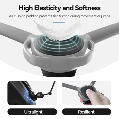 TELESIN Neck Mount SE 2.0 with Air Cushion, Adjustable Chest Strap and Neck Mount for Hands-Free POV Vlogging, for GoPro Hero 13/12/11/10/9, Insta X5/X4/X3/Ace Pro 2, Action 3/4/5 Pro 6, AKASO, etc. - style: Neck Mount Se 2.0 Gray