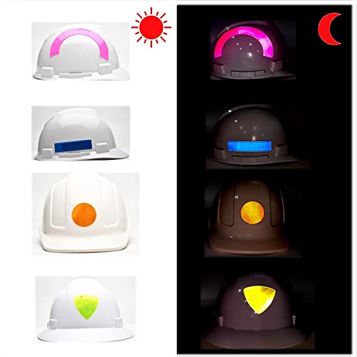 Customizable Reflective Helmet Strips Reflective Tape Stickers for Hardhats Safety Reflective Stickers Waterproof High Visibility Stickers 12pc - color: Orange Rectangle