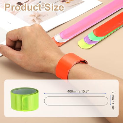 PATIKIL 40cm/15.8in Reflective Bands, 12pcs Reflective Arm Bands Straps Wrist Reflective Running Gear Long Safety Reflective Straps Bracelets High Visibility for Night Walking Bicycle - color: Yellow