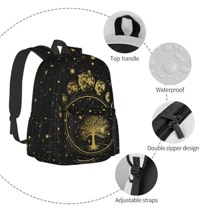 Tree Sun and Moon Phase Backpack Bookbag Laptop Backpacks Multipurpose Daypack for Boys Girls School Men Women Travel Hiking - color: Tree Moon Phase