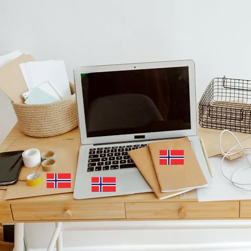 4 PCS Flag Stickers - Norway Flag Stickers Decals for Cup Computer Laptop Car Bumper Window Helmet Musical Instrument with Smooth Surface - size: Norway