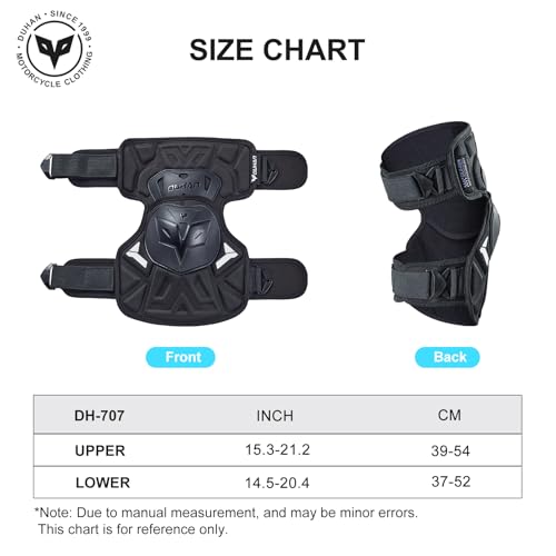 DUHAN Motorcycle Knee Pads Adjustable Motorcycle Knee Shin Guards Protector Gear for Motorcycle/Motocross/MTB/Racing/Skating