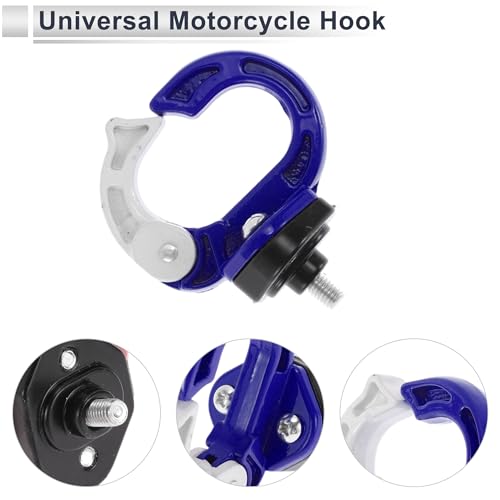 Universal Motorcycle Hanging Hook Round Shape Motorcycle Helmet Luggage Bag Holder Hanger for Scooters Bicycles Blue White 1 Pc 75mm - color: Blue