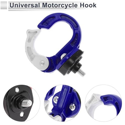 Universal Motorcycle Hanging Hook Round Shape Motorcycle Helmet Luggage Bag Holder Hanger for Scooters Bicycles Blue White 1 Pc 75mm - color: Blue