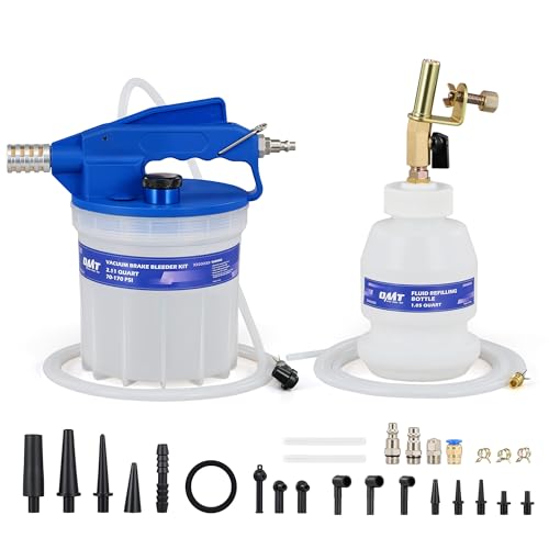 Orion Motor Tech 2L Vacuum Brake Bleeder Kit, Pneumatic Brake Fluid Bleeder Kit with 2.1 qt Brake Fluid Extractor 1L Refilling Bottle 19 Adapters, One Person Brake Bleed Fluid Pump Brake Bleeding Tool - size: 2L Standard Set