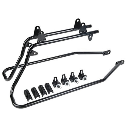 SLMOTO Saddlebags Saddle Bag & Chrome Conversion Bracket For Harley Softail Fatboy FLST Harley-Davidson Softail CVO Convertible FLSTSE3 - color: Red + Black Conversion Brackets
