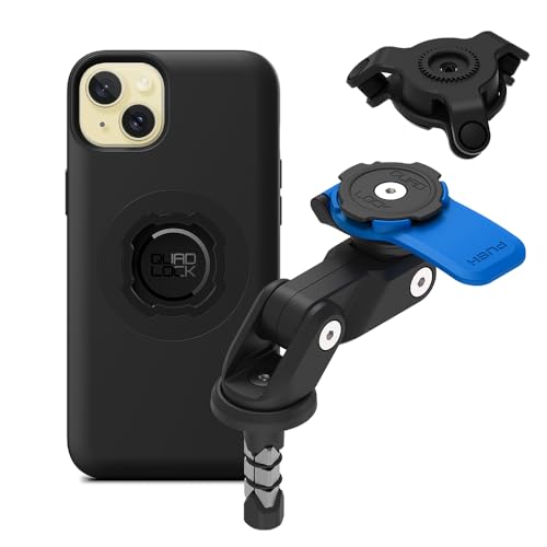Quad Lock Fork Stem Motorcycle Phone Mount (V2) with MAG Phone Case and Vibration Dampener for iPhone 15 Plus - size: iPhone 15 Plus