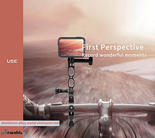 Aluminum Extension Arm Mount Helmet Stick Extension Arm Mount Compatible with GoPro Hero 9/8/7/6/5 /AKASO/Xiao Yi/DJI Osmo/Equipped with a Standard 1/4 Hole to Transfer More Photography Equipment