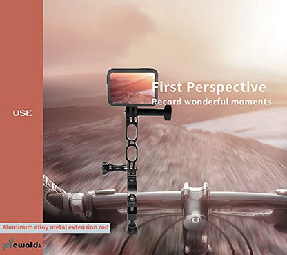 Aluminum Extension Arm Mount Helmet Stick Extension Arm Mount Compatible with GoPro Hero 9/8/7/6/5 /AKASO/Xiao Yi/DJI Osmo/Equipped with a Standard 1/4 Hole to Transfer More Photography Equipment