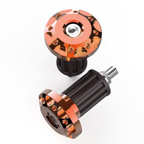 2 Pieces 7/8" Handlebar Ends CNC Hand Grip Bar End Plug Cap Slider Orange Universal Fits Motorcycle, Dirt Bike, ATVs, Vehicle Modified Balance Handlebars