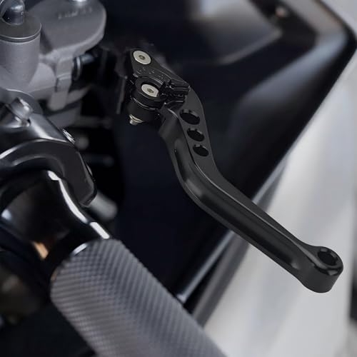 Universal Motorcycle Brake Clutch Pump Lever with Dual Hydraulic Master Cylinder Reservoir Set Left & Right CNC Suitable for 50-300cc Motorcycles with 7/8" 22mm Handlebars - color: Black