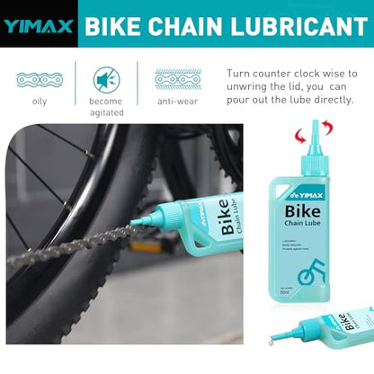 Bike Chain Cleaner Set, Bicycle Cleaning Kit Chain Lube and 500ml Cleaning Spray Biodegradable Bike Chain Lubricant with Brushes Cycling Maintenance (Cleaner-410ML)