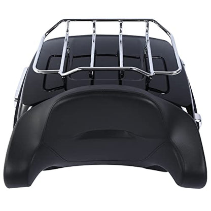 Vivid Black King Tour Luggage Trunk Backrest Mounting Rack Plate Fit for Harley 2014-2025 Touring Electra Glide CVO Street Road Glide Road King - color: Black King Trunk Backrest #02