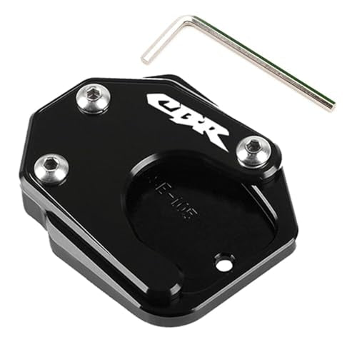Motocycle Kickstand Side Stand Enlarger Pad Fit with Honda CB125R CB300R CB400 CB500F CB600F CB650R CB900FCBR250R CBR600RR CBR650R NC700S/X NC750X Intergra NC700(Black) - color: SSE - Black
