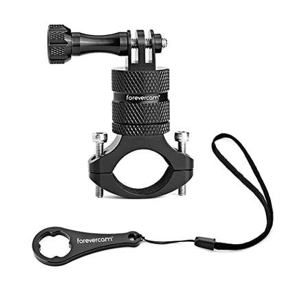 Forevercam Bike Handlebar Mount for Gopro Hero 13 12 11 10 9 8 DJI Osmo Insta360 AKASO and Other Action Camera Aluminum Motorcycle Handlebar Mount 360°Rotation