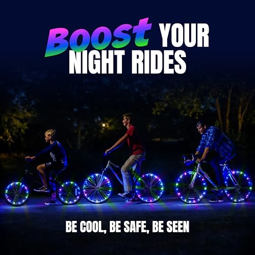 Activ Life 2-Tire Pack LED Bike Wheel Lights with Batteries Included, Get 100% Brighter and Visible from All Angles for Ultimate Safety and Style - color: Pastel