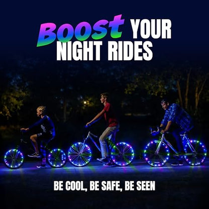 Activ Life 2-Tire Pack LED Bike Wheel Lights with Batteries Included, Get 100% Brighter and Visible from All Angles for Ultimate Safety and Style - color: Pastel
